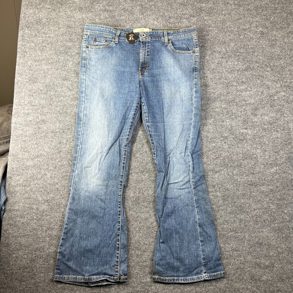 Levi's 519 Flare Jeans Women's‎ 17M Blue Denim Stretch Classic Zip Fly - 39X31